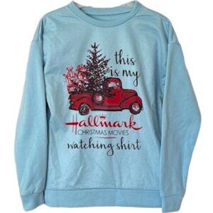 "This is My Christmas Movies Watching Shirt" - Blue - S